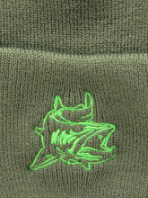 Load image into Gallery viewer, Olive Embroidered Beanie - Green Logo
