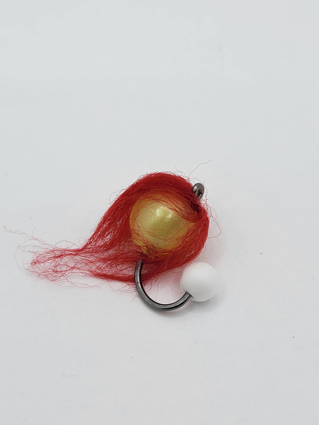 10mm Pearl Chartreuse Nuke Egg with red dubbing