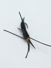 Load image into Gallery viewer, Black Stonefly Rubber Legged Nymph #8 hook
