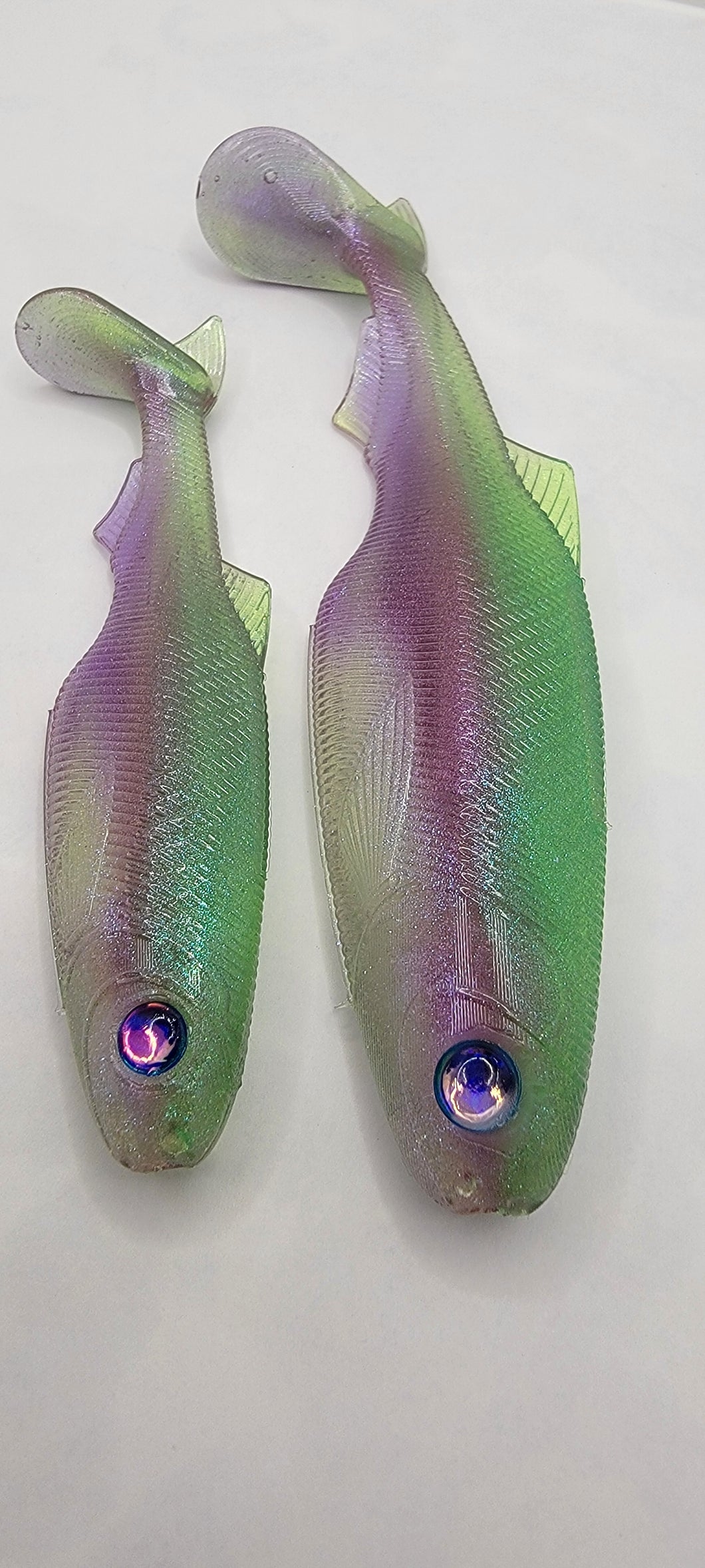 Transparent Green & Purple with clear bottom